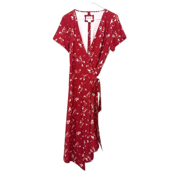 KOSAN Travel Co. Go Travel Wrap Dress - Red Florals L - Picture 7 of 13